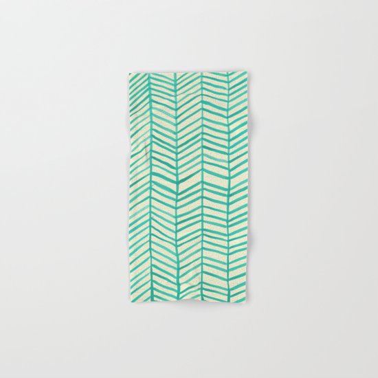 Mint Herringbone Hand & Bath Towel