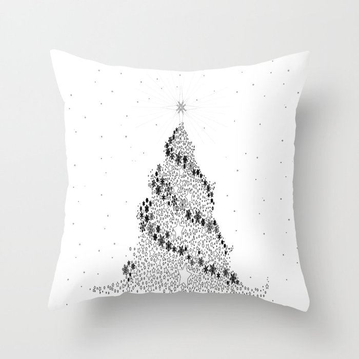 White Christmas Tree LED Square Pillow
