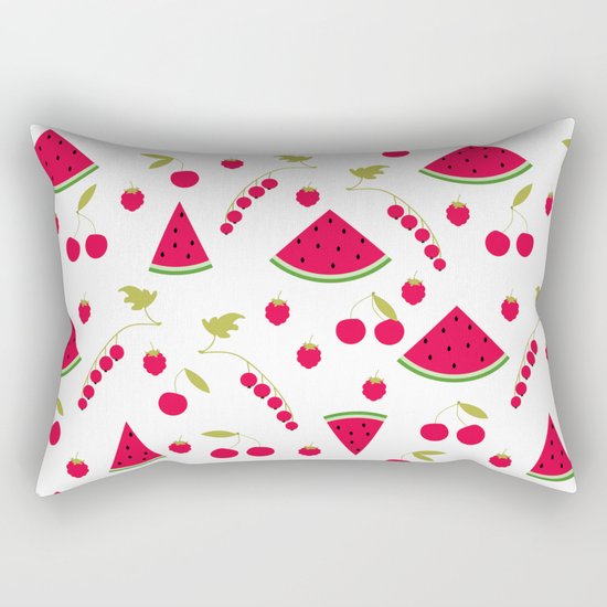 Pattern watermelon cherry raspberry currant Rectangular Pillow