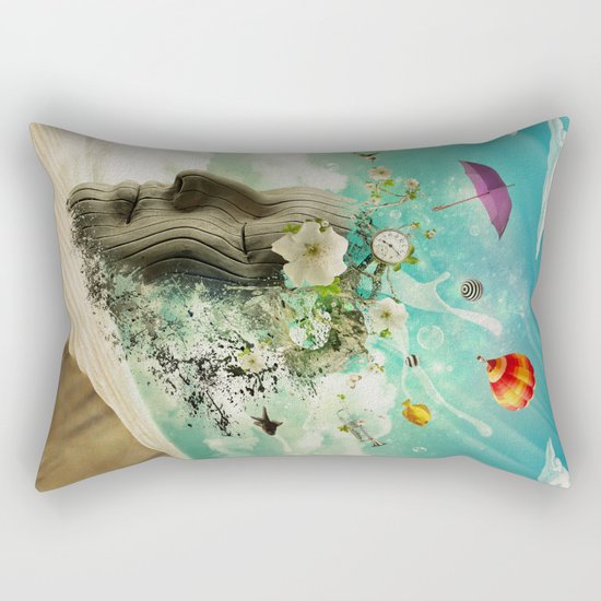 Meditation Yoga ART Surreal Modern Painting Rectangular Pillow