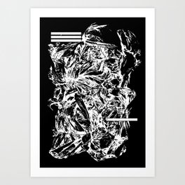 Waste #3 Art Print | G0966, Digital Manipulation, Black And White, Drawing, Paper, Abstract, Plastic, Ink, Digital 