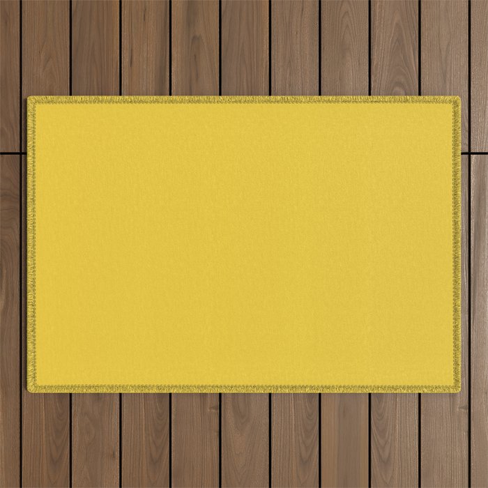 Slicker pure lemon yellow solid color modern abstract pattern  Outdoor Rug