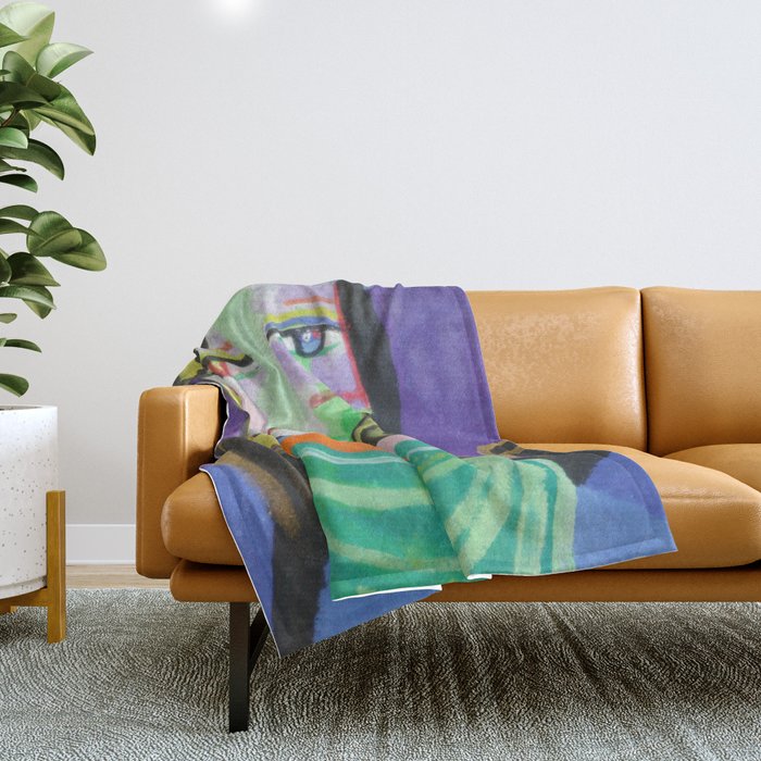 Picasso style-double faces II Throw Blanket