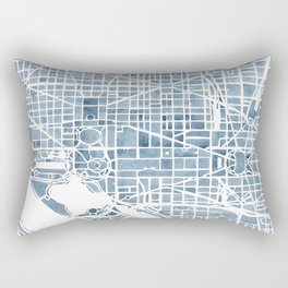 Washington DC Blueprint watercolor map Rectangular Pillow