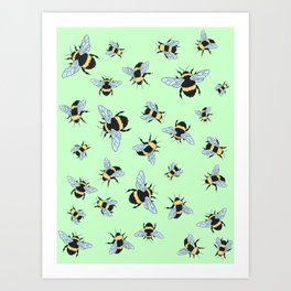Bumble Bee (Green) Art Print