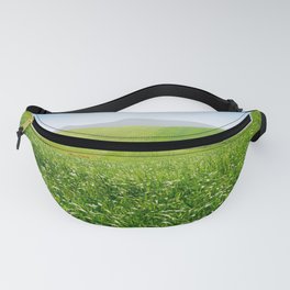 Beautiful spring landscape with tree on foreground in Tuscany countryside, Italy Fanny Pack