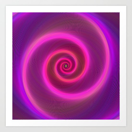 Neon spiral Art Print