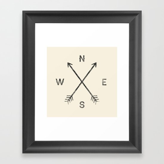 Compass (Natural) Framed Art Print
