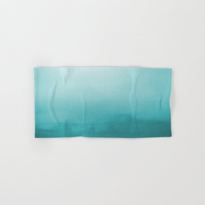 Best Seller Aqua Teal Turquoise Watercolor Ombre Gradient Blend Abstract Art - Aquarium SW 6767 Hand & Bath Towel