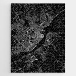 Quebec City Black Map Jigsaw Puzzle