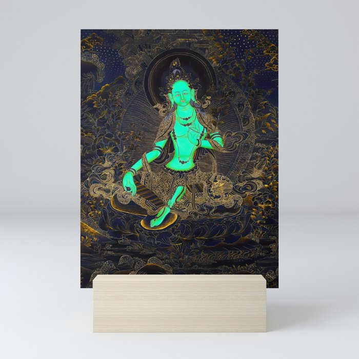 Green Tara Syamatara Buddhist Thangka Mini Art Print