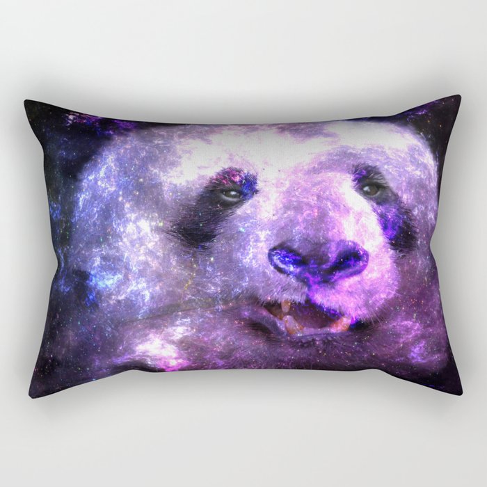 Galaxy Panda Colorful - Pink Edition Rectangular Pillow