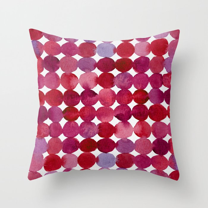 Dots pattern - viva magenta Throw Pillow