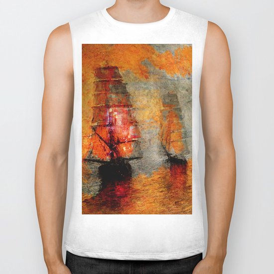 melancholic boats Biker Tank