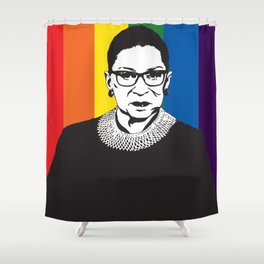 Ruth Bader Ginsburg Rainbow Shower Curtain