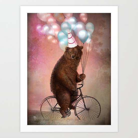 Birthday Bear Art Print