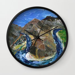 Riggins Idaho (palette knife) Wall Clock