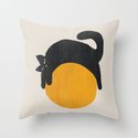Cat with ball Throw Pillow