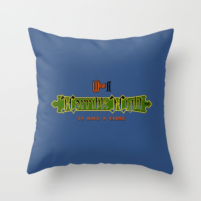 Castlevania II - What a Horrible Night to Have a Curse Throw Pillow