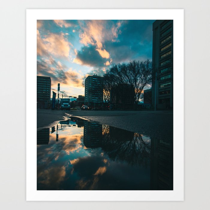 Edmonton–Sunset Reflections Art Print