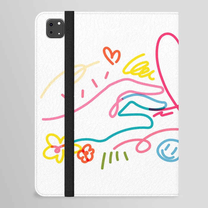 Colorful Hands and Heart iPad Folio Case