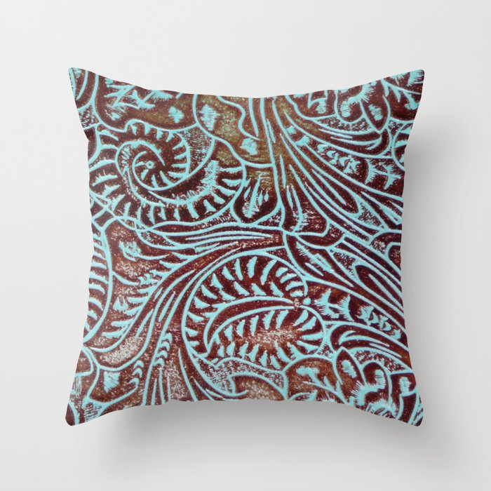 Blue leather throw clearance pillows