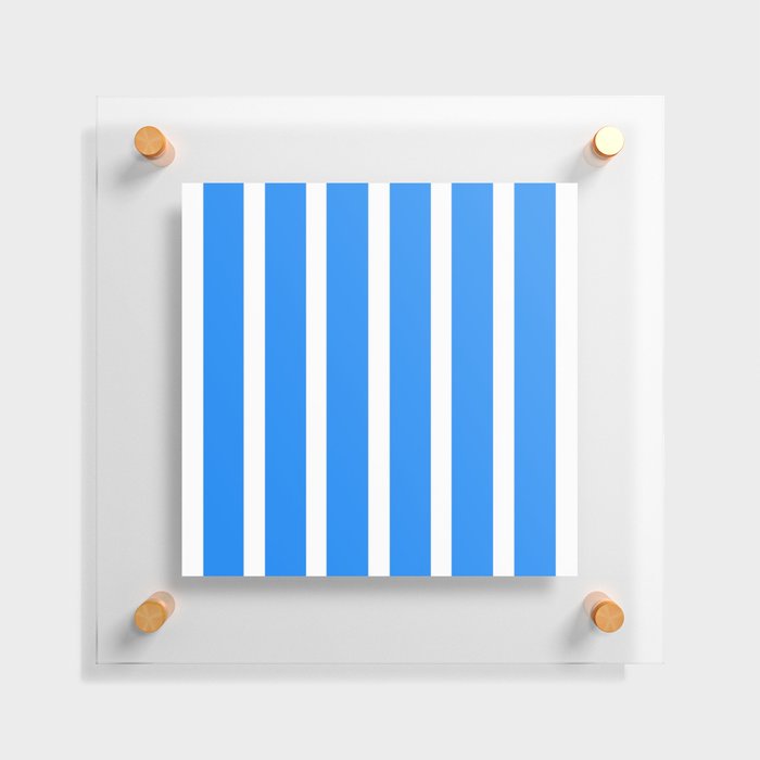 Shana - Blue Colourful Minimalistic Retro Stripe Art Design Pattern Floating Acrylic Print