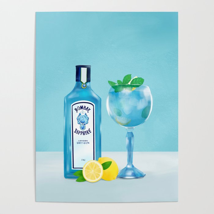 Gin tonic Cocktail Poster by Petras Society6