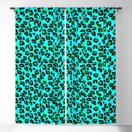 Aqua Leopard Spots Animal Print Pattern Blackout Curtain