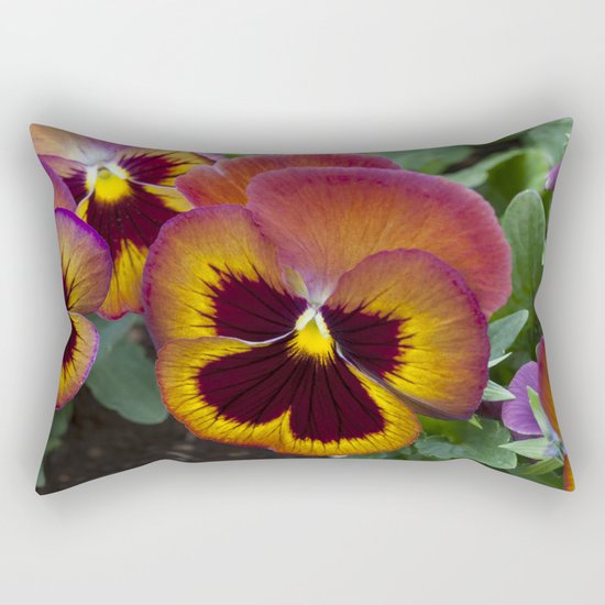 Pansy Painted Rectangular Pillow