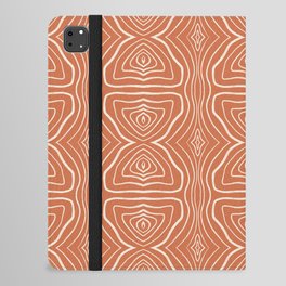 Abstract White Line Pattern - Orange Small iPad Folio Case
