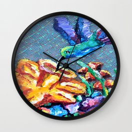 Fluttering Hummingbird of the Garden Wall Clock