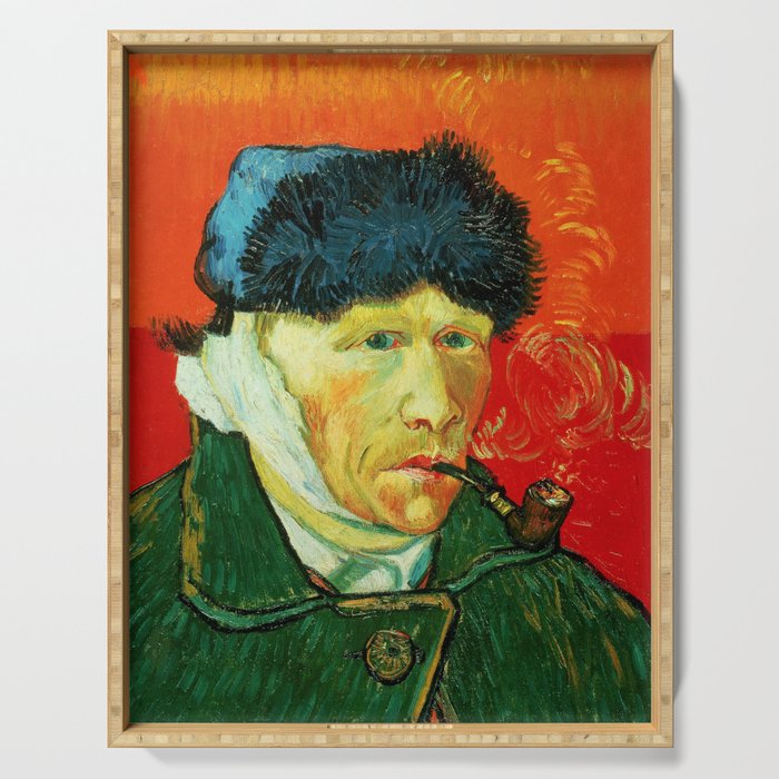 Vincent van Gogh "Self-Portrait with Bandaged Ear and Pipe" Serving Tray