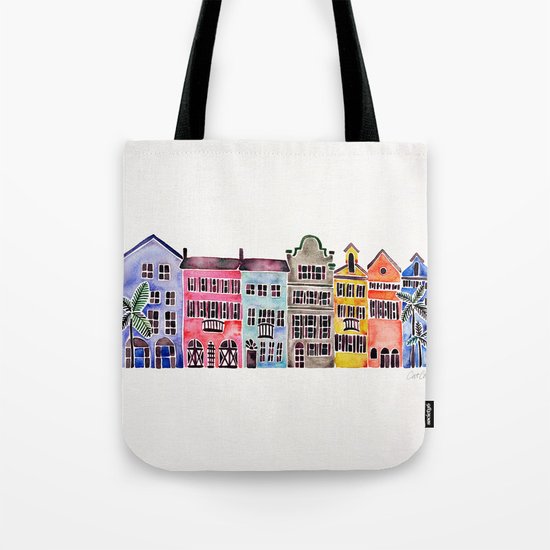 Rainbow Row – Charleston Tote Bag