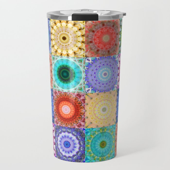 Colorful Patchwork Art - Mandala Medley Travel Mug