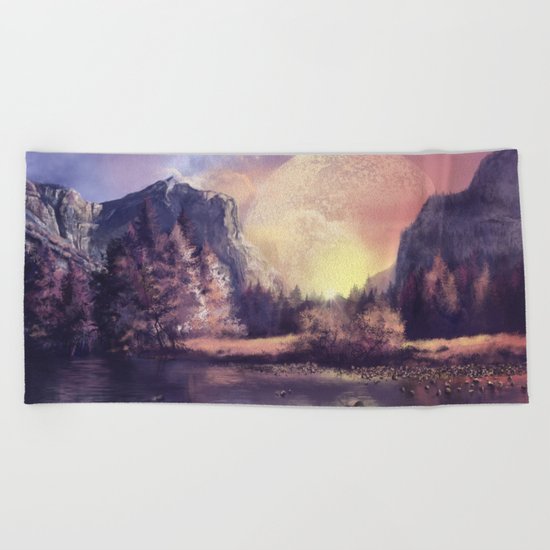 fantasy landscape Beach Towel