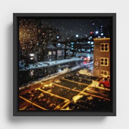 Rainy Night Framed Canvas
