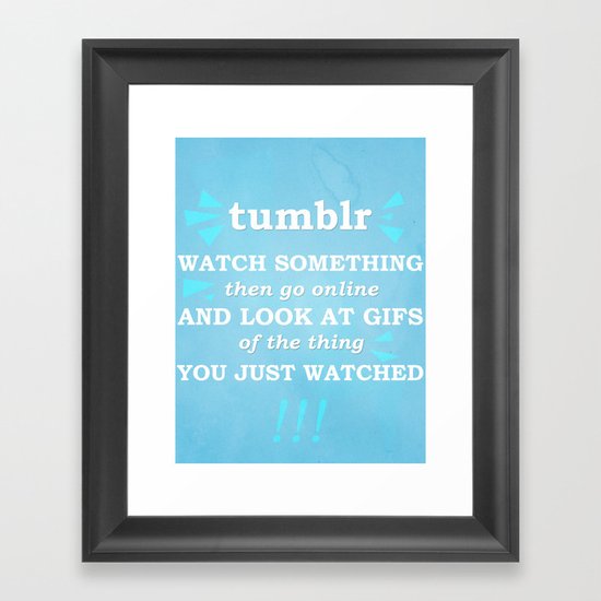 TUMBLR!!! Framed Art Print