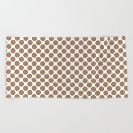 Brown and White Uniform Large Polka Dot Pattern Pairs Dulux 2022 Popular Colour Spiced Honey Beach Towel
