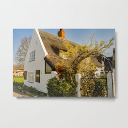 Thatched cottage in rural Norfolk Metal Print
