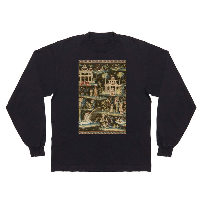Antique 18th Century Chinoiserie Landscape Tapestry Long Sleeve T Shirt