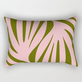 Maldives Abstract Botanical Pattern in Pink and Green Rectangular Pillow