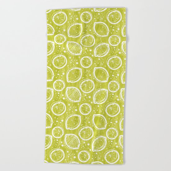Atomic Lemonade_Green and White Beach Towel