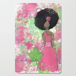 Dripping Pink and Green Angel Cutting Board