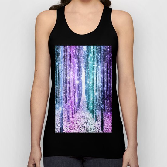 Magical Forest Lavender Aqua Teal Ombre Unisex Tank Top