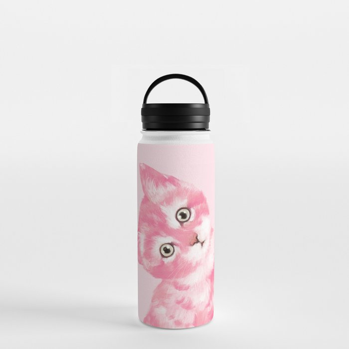 Baby Cat in Pink Water Bottle