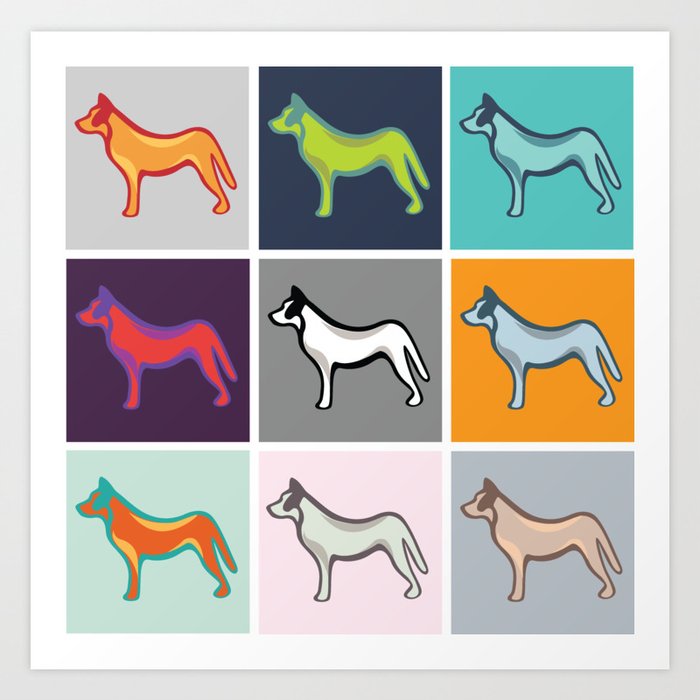 Colour Pop Dogs Art Print By Kesbs Society6