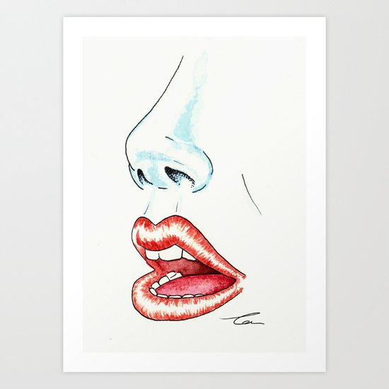 Watercolor Lips Art Print