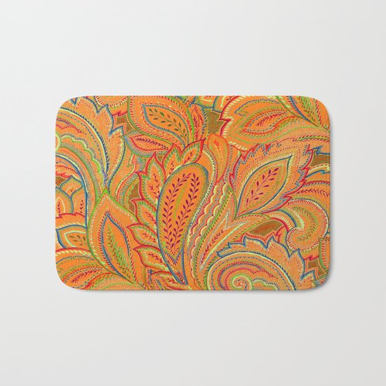 peach paisley Bath Mat