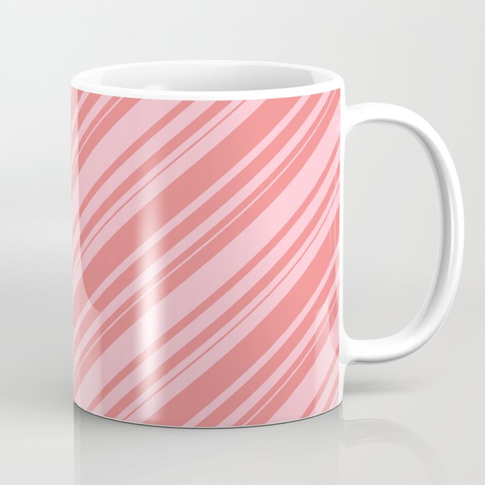 Light Coral & Pink Colored Lines Pattern Coffee Mug